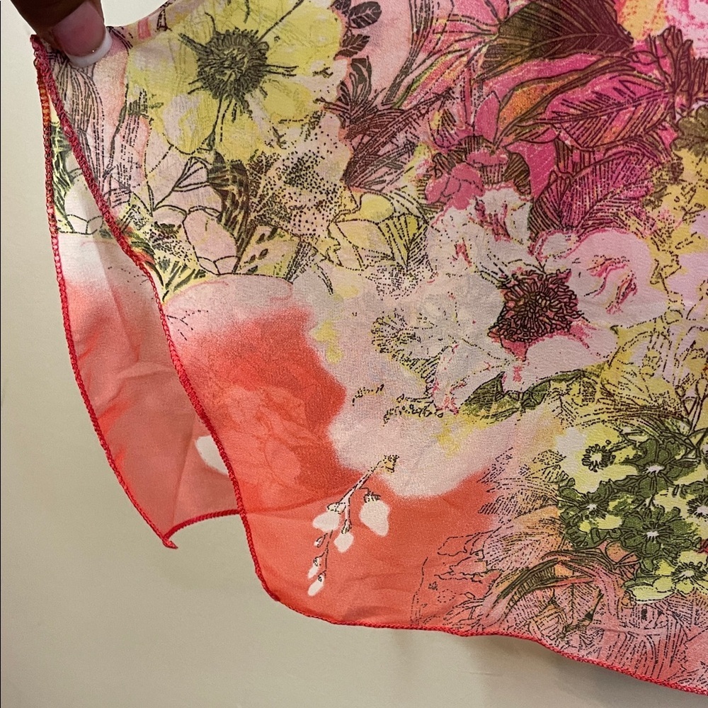 Christopher & Banks Pink Floral Handkerchief Hem Blouse XXL #298 - Picture 9 of 13